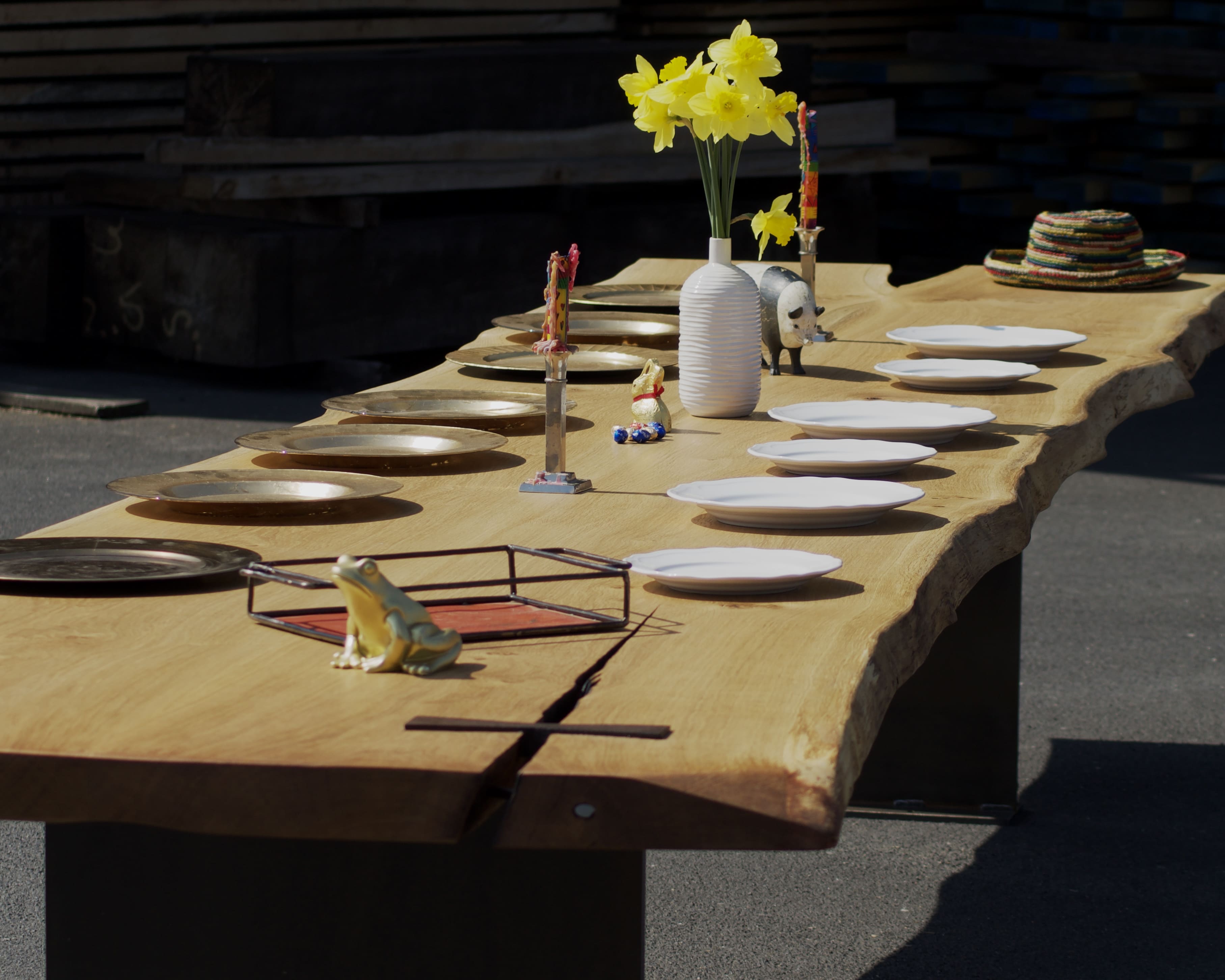 Eichen Esstische mit Baumkante