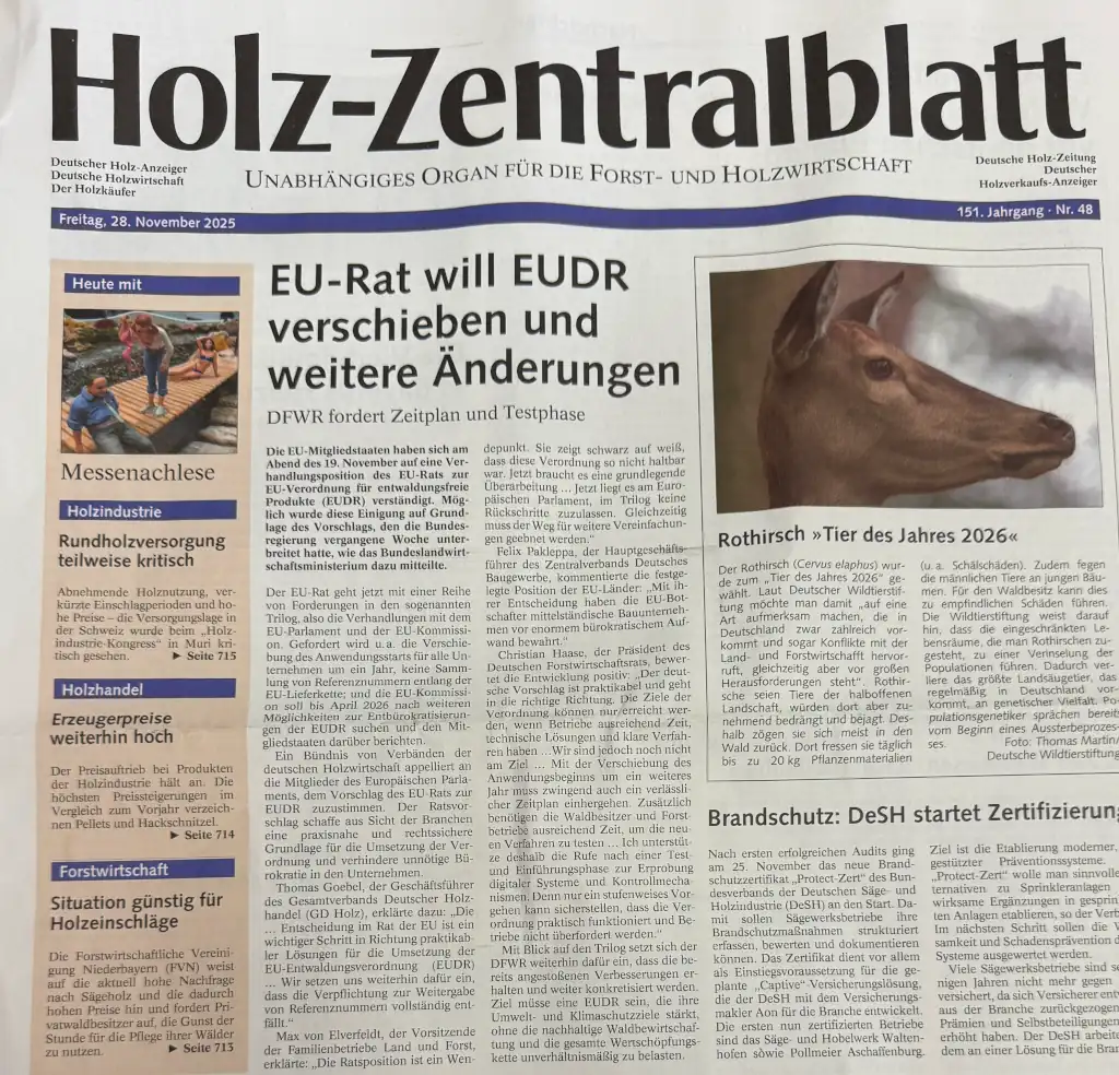 EU-Rat will EUDR verschieben