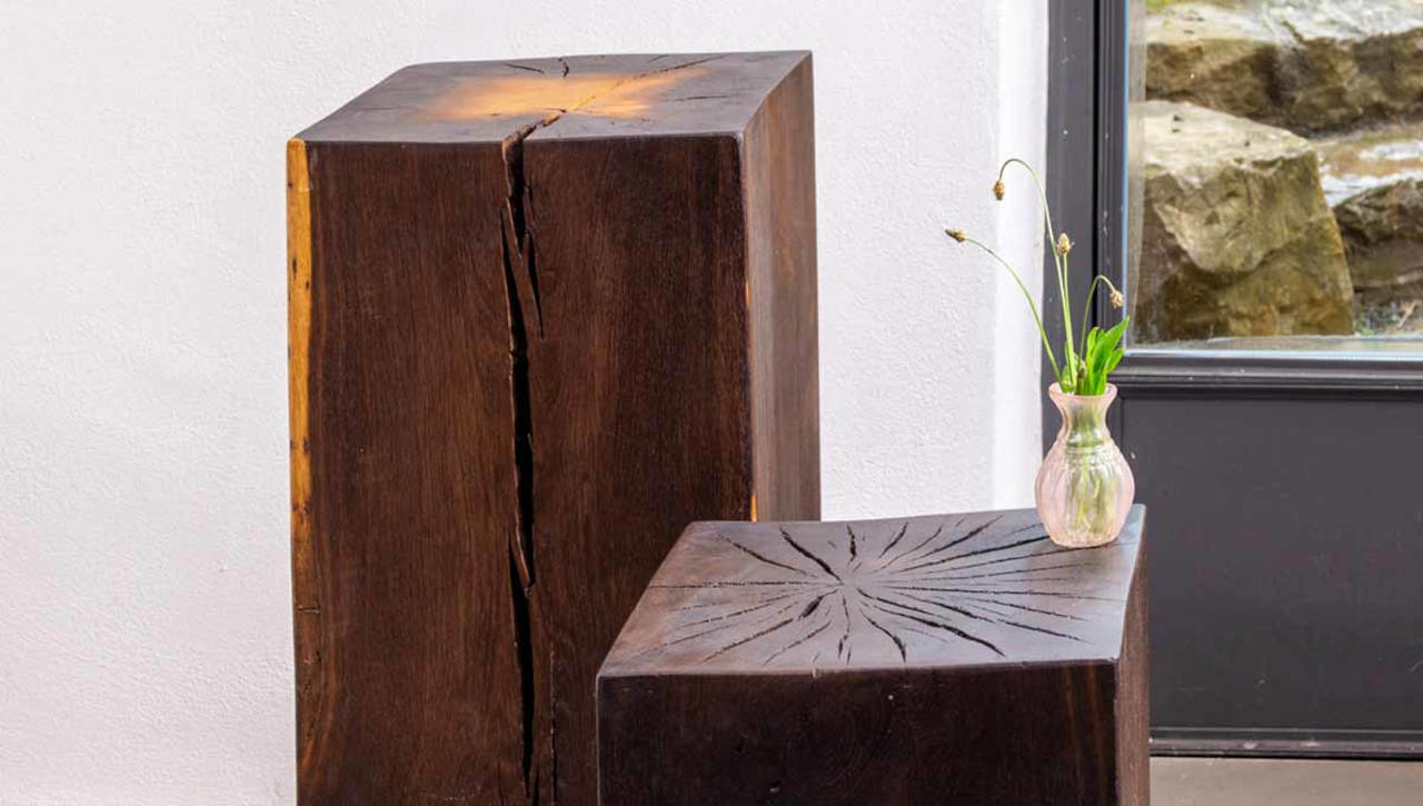 Geräucherter Eichen-Holzblock