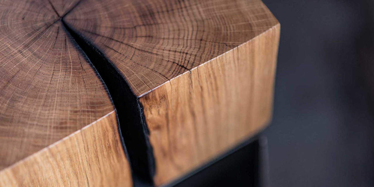 Hocker aus massiver Eiche