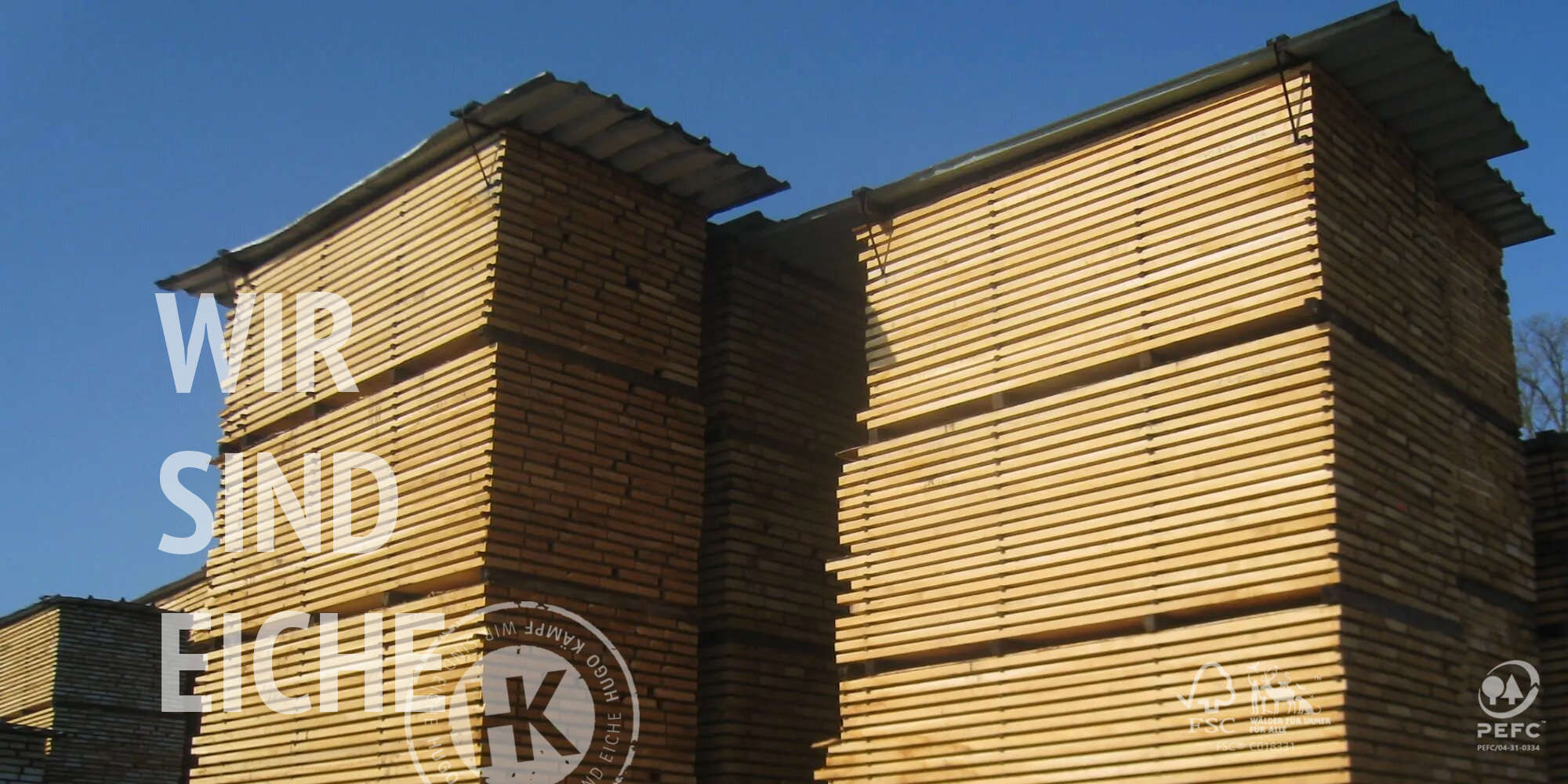 Eiche parallel besäumt