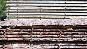 Schnittholz mit Baumkante