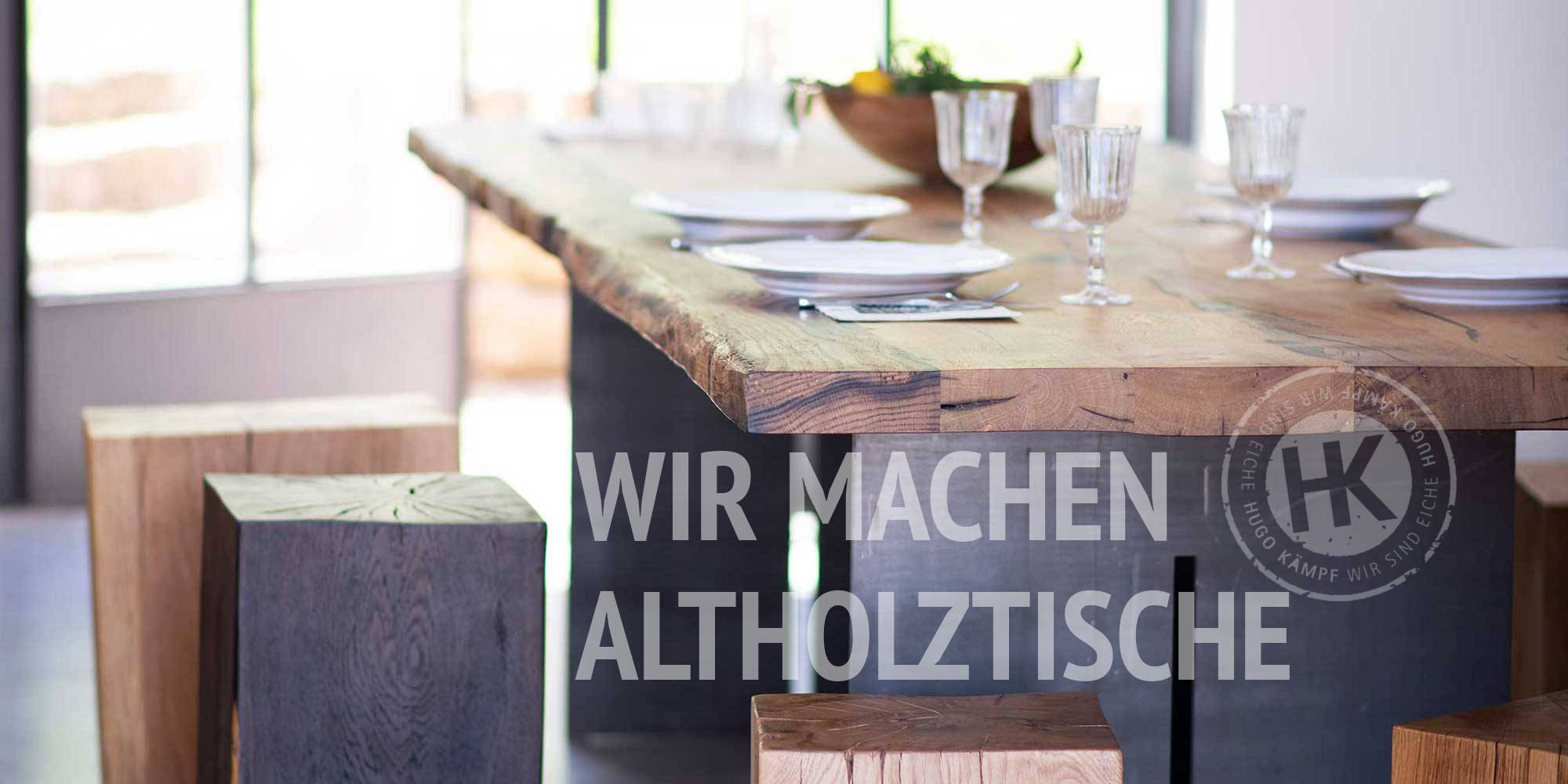 Eiche Esstische mit Baumkante