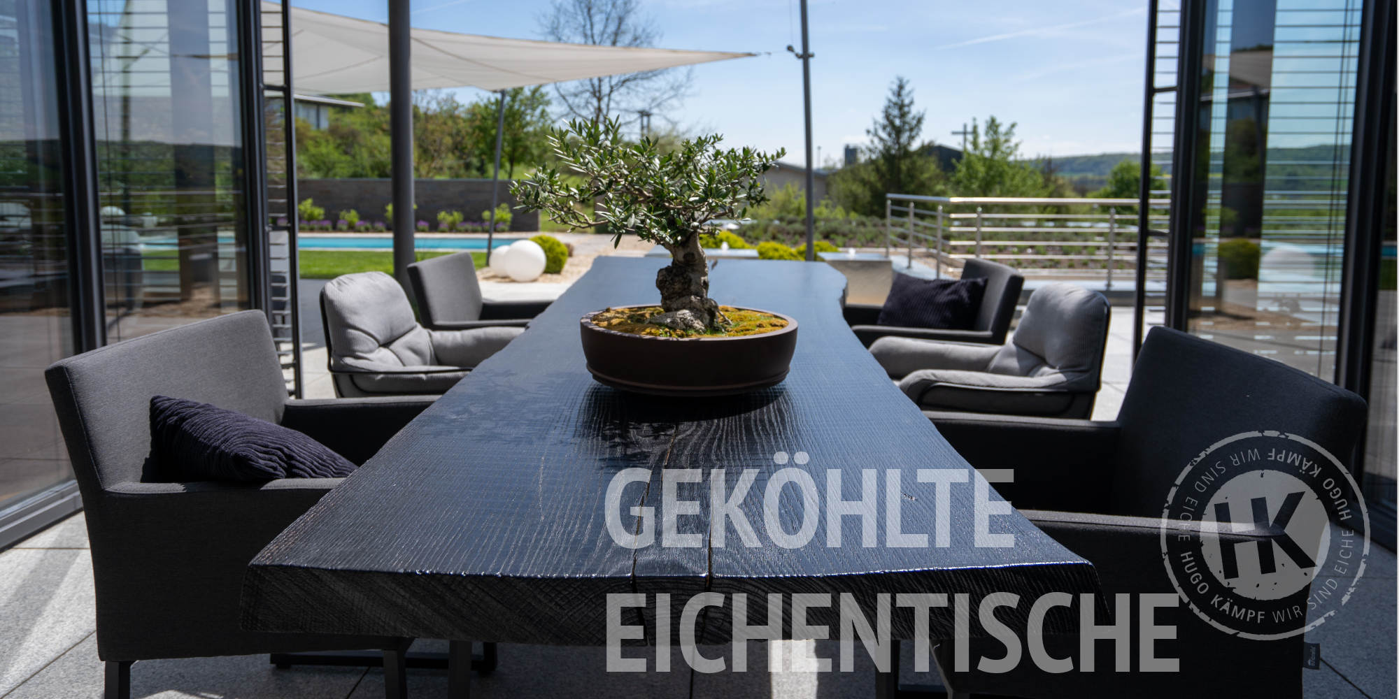 Eiche Esstische mit Baumkante